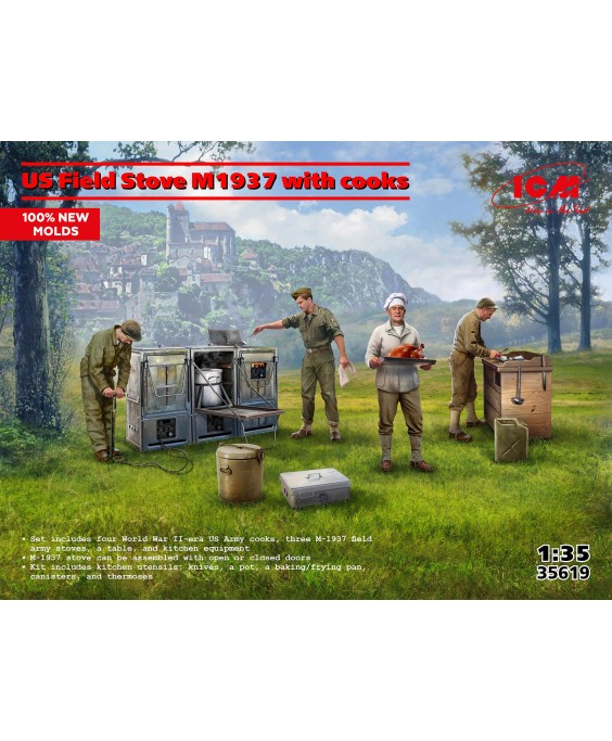 ICM US Field Stove M1937 with cooks 1/35 ICM US Field Stove M1937 with cooks 1/35