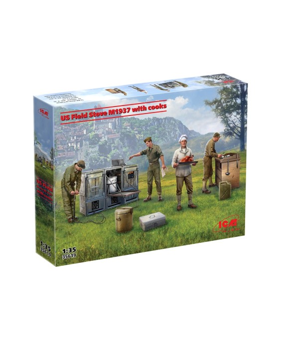 ICM US Field Stove M1937 with cooks 1/35