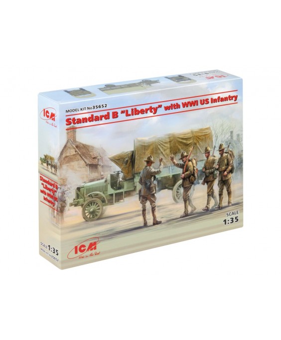 ICM modelis Standard B Liberty with WWI US Infantry 1/35