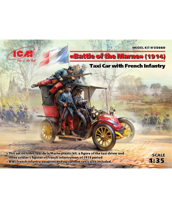 ICM modelis Battle of the Marne (1914), Taxi car with French Infantry 1/35