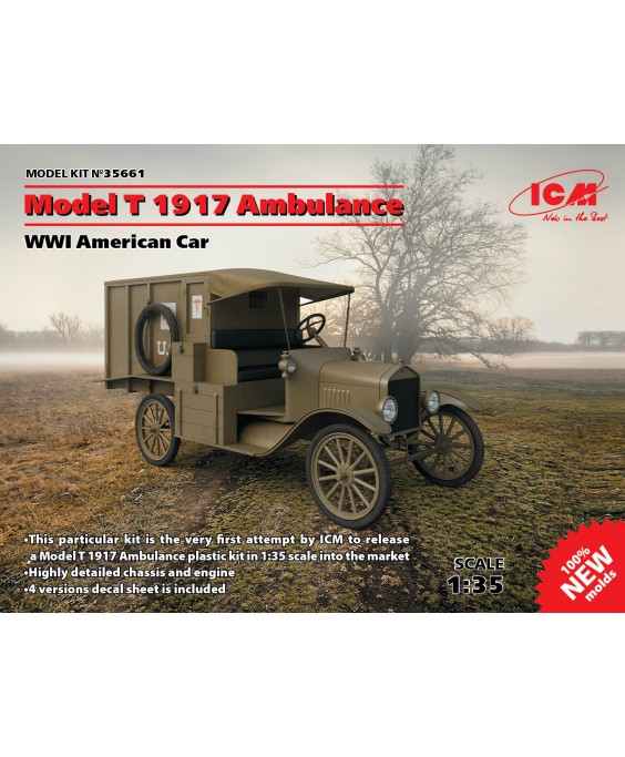 ICM modelis T 1917 Ambulance, WWI American Car 1/35