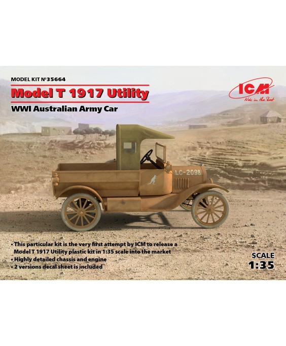 ICM modelis T 1917 Utility, WWI Australian Army Car 1/35 ICM modelis T 1917 Utility, WWI Australian Army Car 1/35