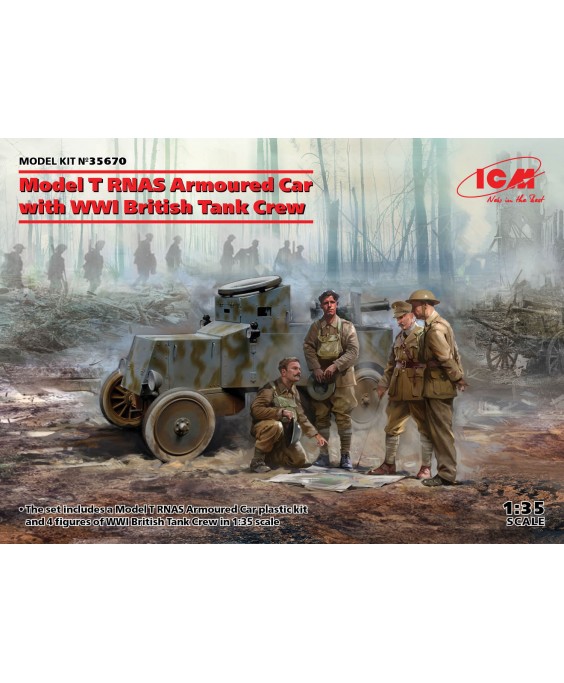 ICM modelis T RNAS Armoured Car with WWI British Tank Crew 1/35