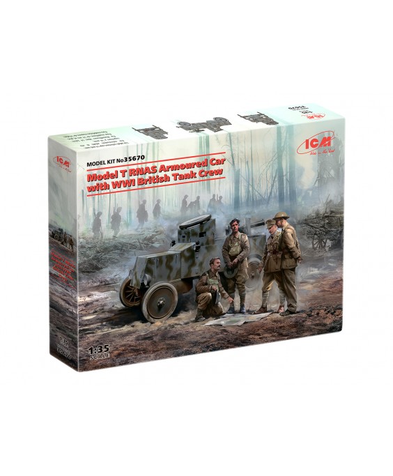 ICM modelis T RNAS Armoured Car with WWI British Tank Crew 1/35