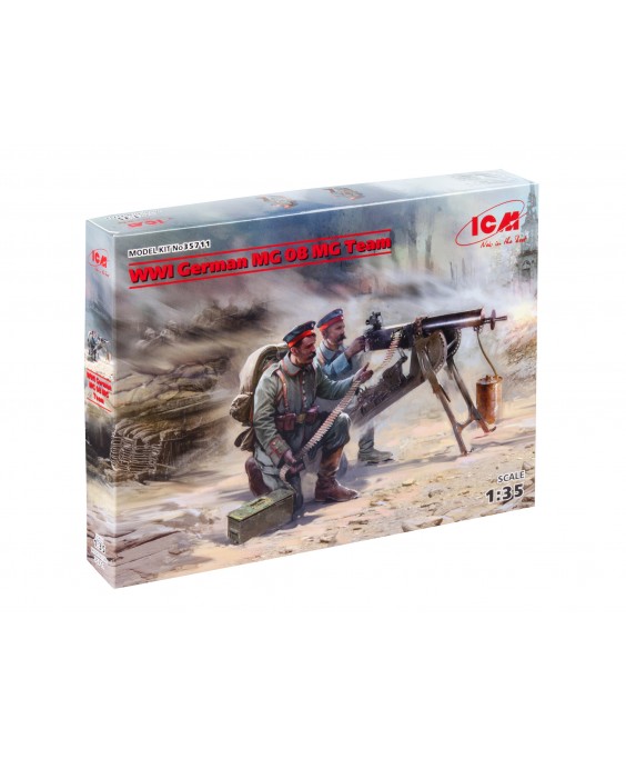 ICM modelis WWI British Vickers MG Crew (Vickers MG & 2 figures) 1/35