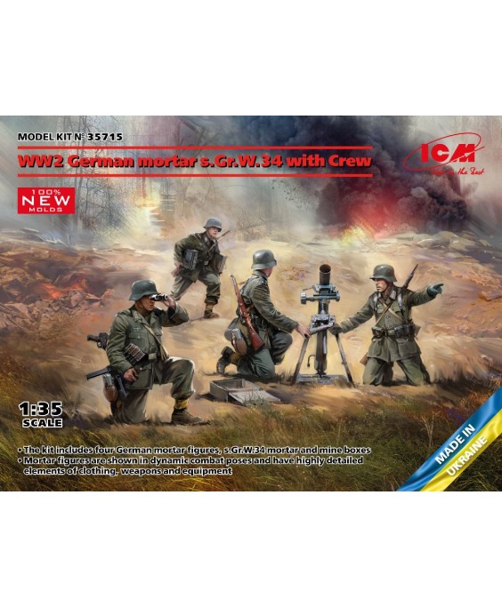 ICM WW2 German mortar GrW 34 with Crew 1/35