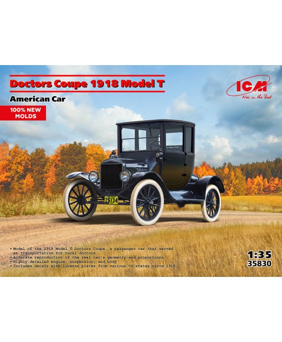 ICM modelis Doctors Coupe 1918 Model T 1/35