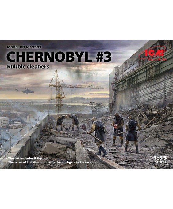 ICM Chernobyl 3. Rubble cleaners (5 figures) 1/35
