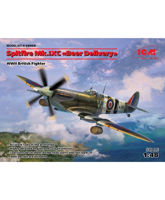 ICM modelis Spitfire Mk.IXC Beer Delivery, WWII British Fighter 1/48                                      