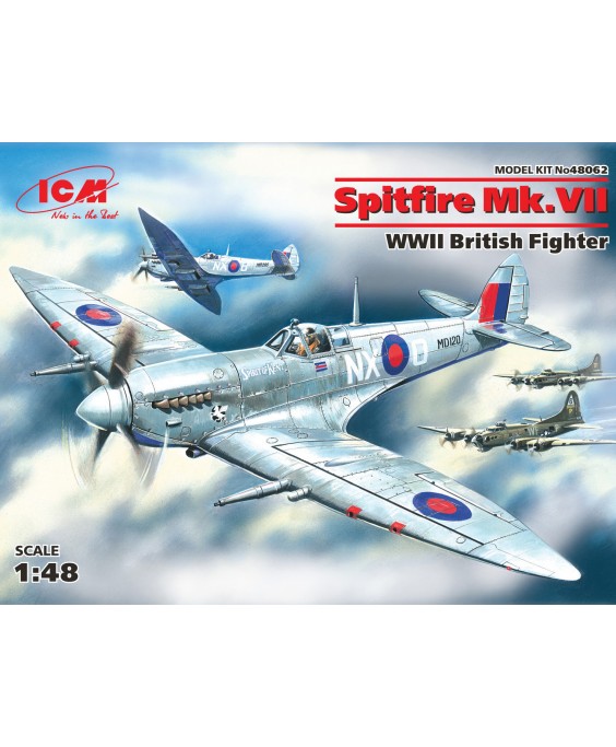 ICM modelis Spitfire Mk.VII, WWII British Fighter 1/48                                         