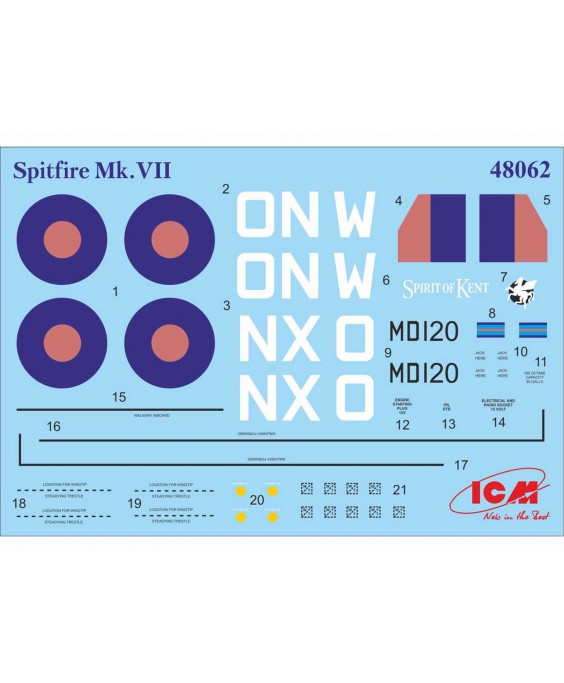 ICM modelis Spitfire Mk.VII, WWII British Fighter 1/48                                         