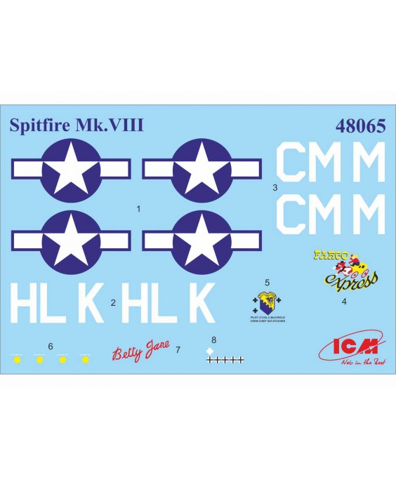 ICM modelis Spitfire Mk.VIII, WWII USAAF Fighter 1/48                                         