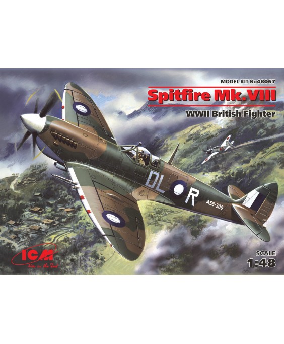 ICM modelis Spitfire Mk.VIII, WWII British Fighter 1/48                                                        