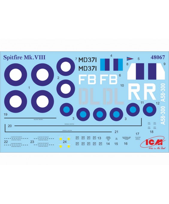 ICM modelis Spitfire Mk.VIII, WWII British Fighter 1/48                                                        