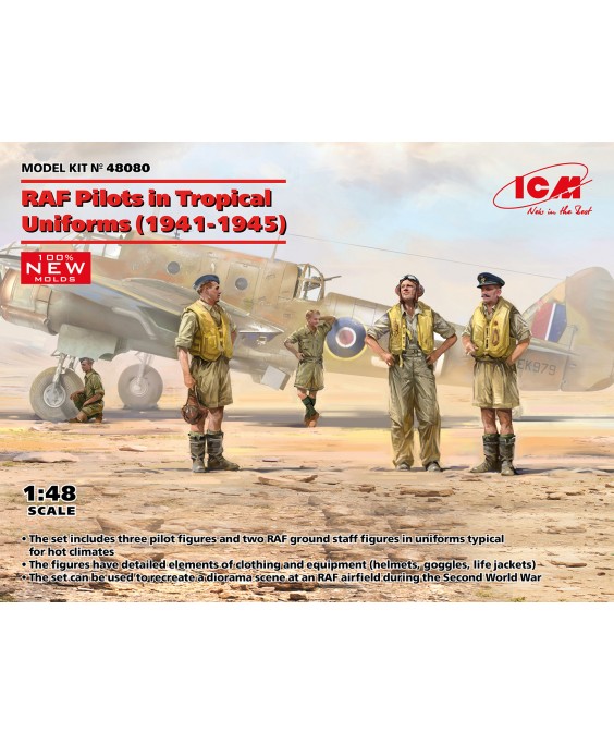 ICM RAF Pilots in Tropical Uniforms 1/48