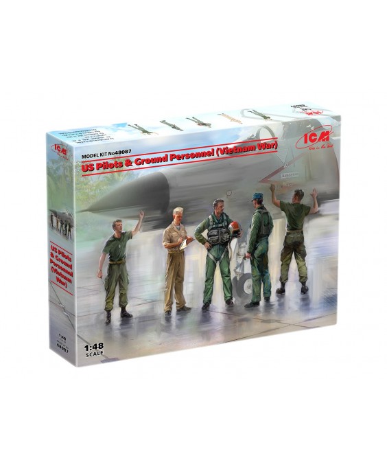 ICM US Pilots & Ground Personnel (Vietnam War) (5 figures) (100% new molds) 1/48