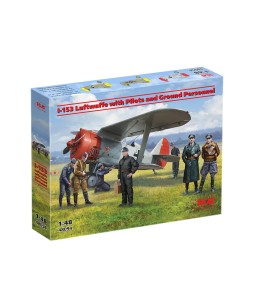 ICM modelis I-153 Luftwaffe with Pilots and Ground Personnel 1/48