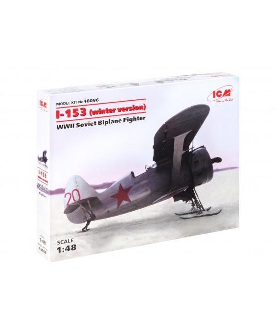 ICM modelis I-153, WWII Soviet Biplane Fighter (winter version) 1/48