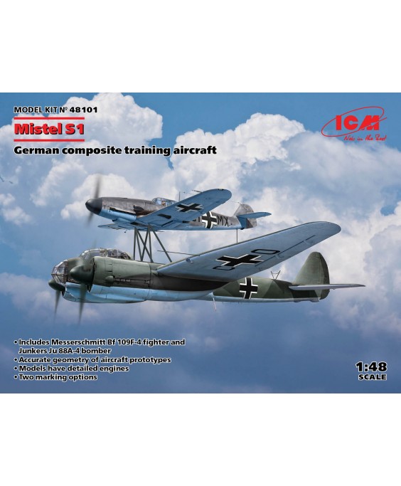 ICM modelis Mistel S1 German composite training aircraft 1/48