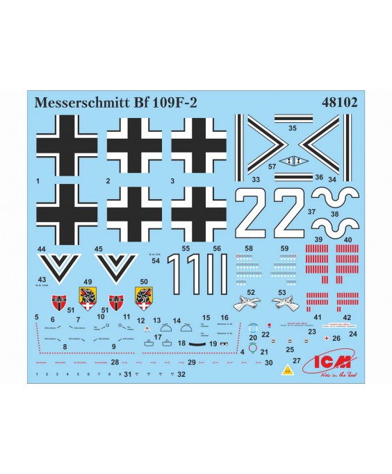 ICM modelis Messerschmitt Bf 109F-2, WWII German Fighter 1/48                                                 