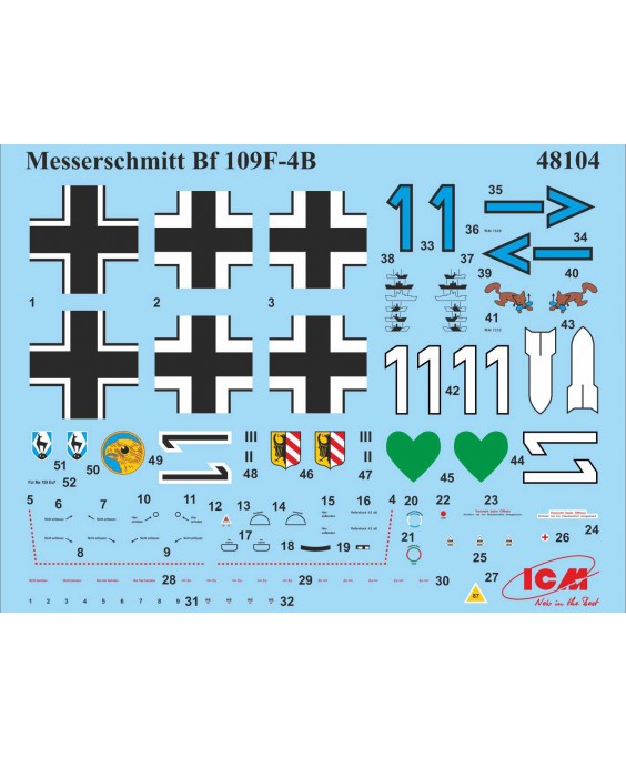 ICM modelis Messerschmitt Bf 109F-4/B, WWII German Fighter-Bomber 1/48