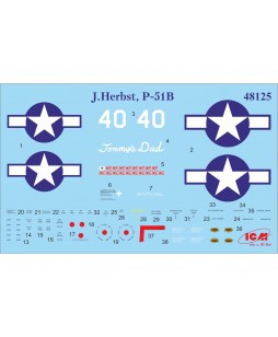 ICM modelis Mustang P-51B with USAAF Pilots and Ground Personnel 1/48                                            
