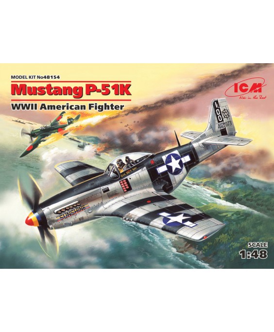 ICM modelis Mustang P-51K, WWII American Fighter 1/48 ICM modelis Mustang P-51K, WWII American Fighter 1/48
