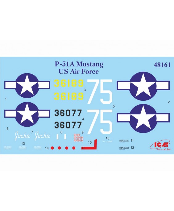 ICM modelis Mustang P-51A, WWII American Fighter 1/48