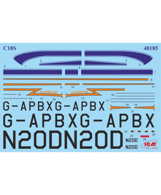ICM modelis C18S, American Passenger Aircraft 1/48