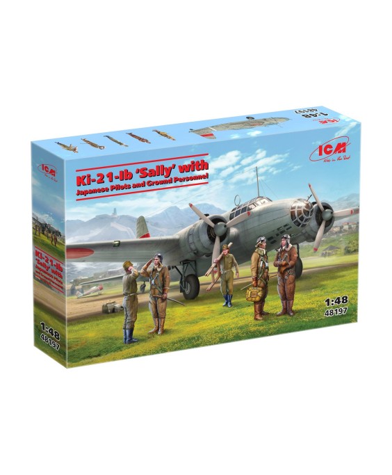 ICM modelis Ki-21-Ib ‘Sally’ with Japanese Pilots and Ground Personnel 1/48