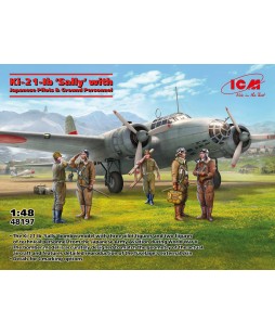 ICM modelis Ki-21-Ib ‘Sally’ with Japanese Pilots and Ground Personnel 1/48