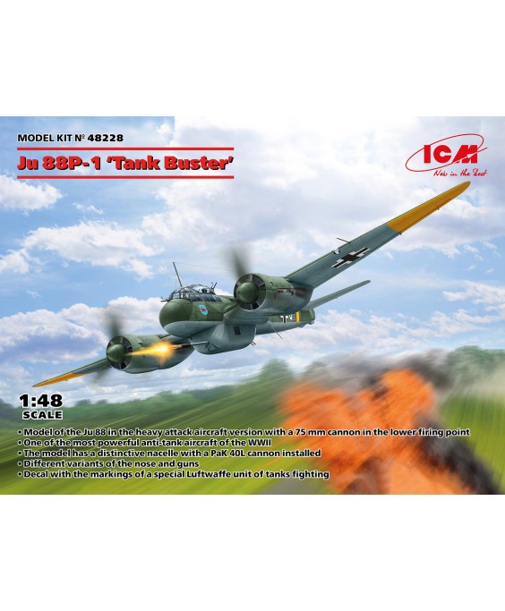 ICM modelis Ju 88P-1 Tank Buster 1/48