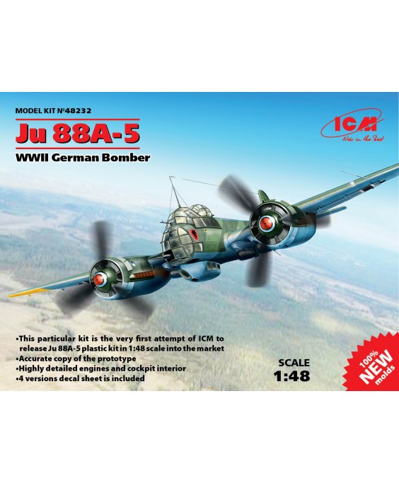ICM modelis Ju 88A-5, WWII German Bomber 1/48
