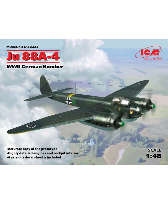 ICM modelis Ju 88A-4, WWII German Bomber 1/48 ICM modelis Ju 88A-4, WWII German Bomber 1/48
