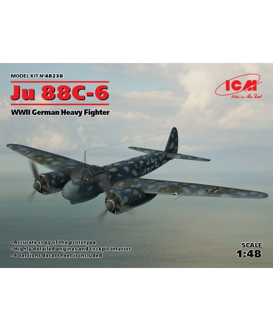 ICM modelis Ju 88С-6, WWII German Heavy Fighter 1/48