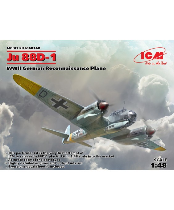 ICM modelis Ju 88D-1, WWII German Reconnaissance Plane 1/48