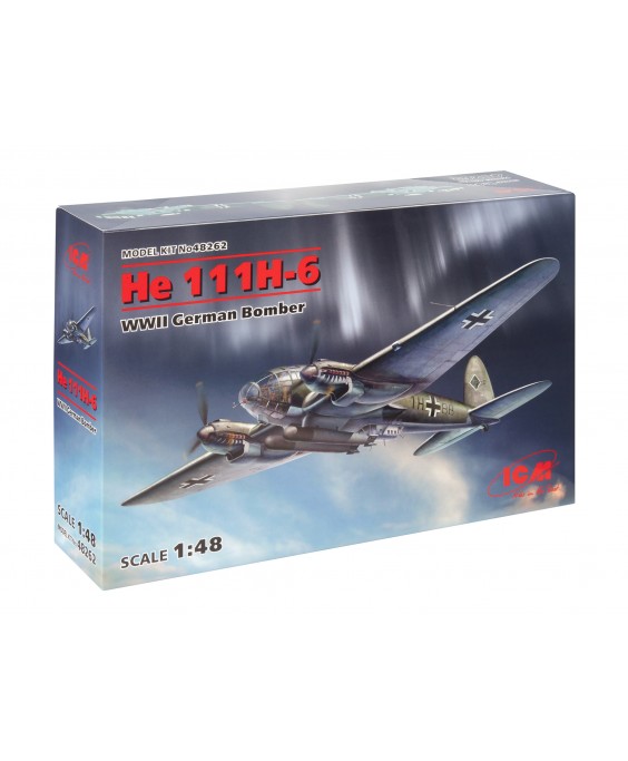ICM modelis He 111H-6, WWII German Bomber 1/48