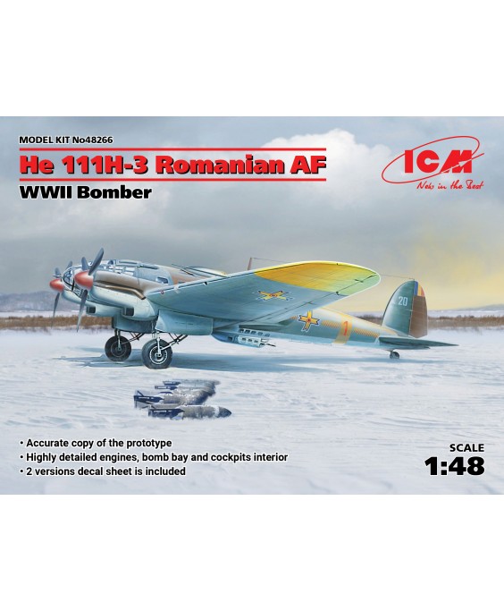 ICM modelis He 111H-3 Romanian AF, WWII Bomber 1/48