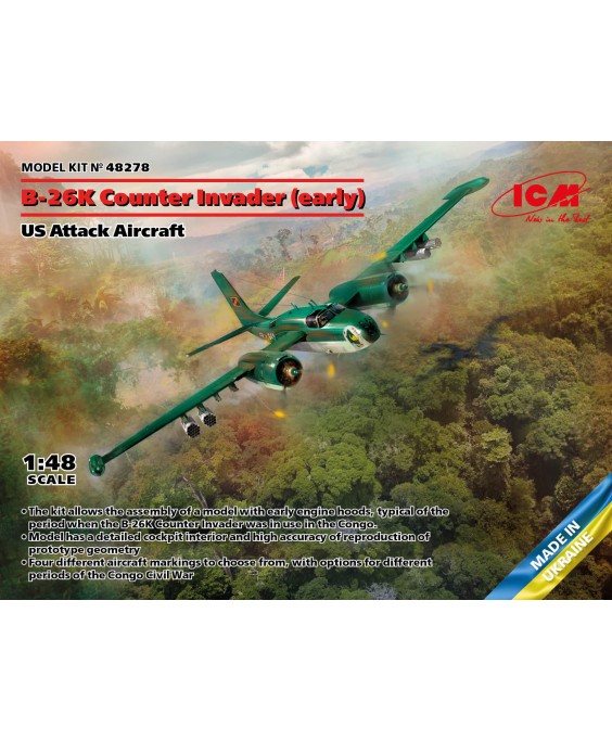 ICM modelis B-26K Counter Invader (early) US Attack Aircraft 1/48