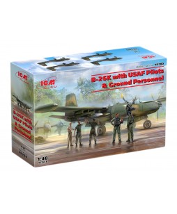 ICM modelis B-26K with USAF Pilots & Ground Personnel 1/48