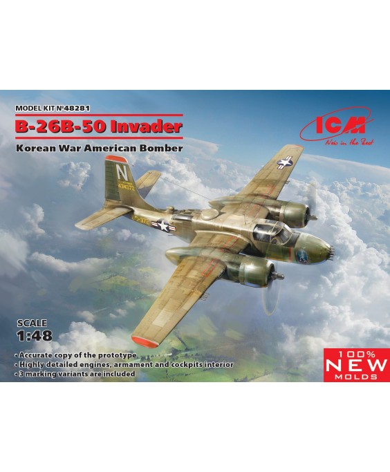 ICM modelis B-26B-50 Invader, Korean War American Bomber 1/48