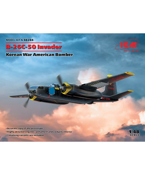 ICM modelis B-26С-50 Invader, Korean War American Bomber 1/48