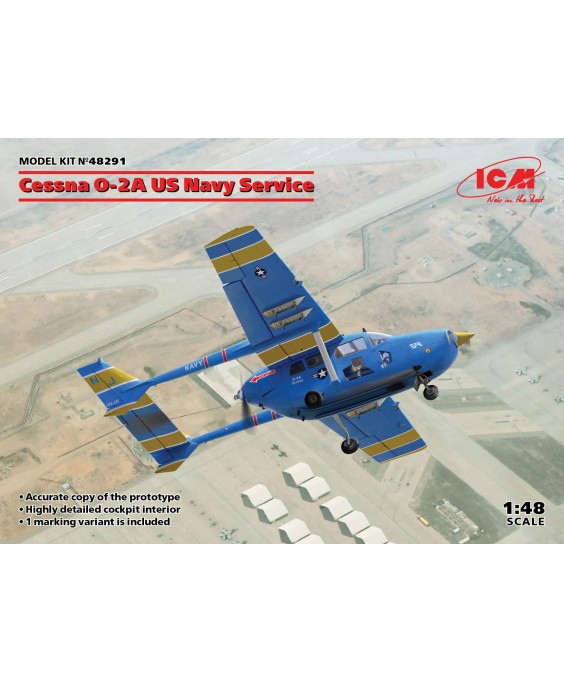 ICM modelis Cessna O-2A US Navy Service 1/48