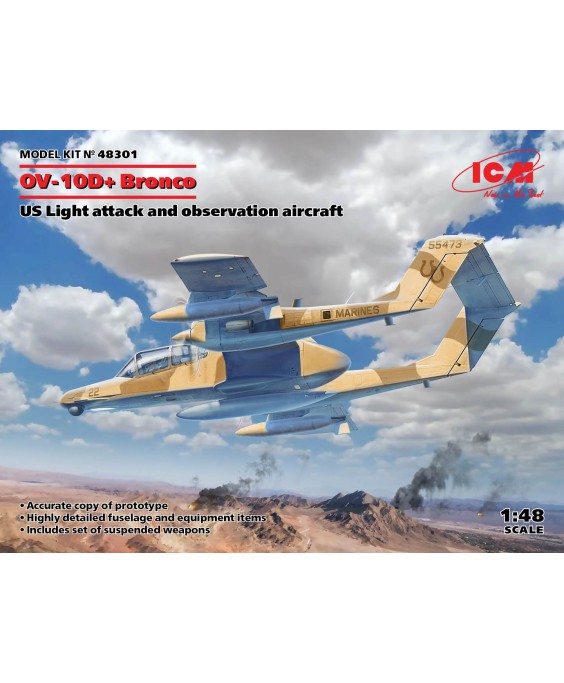 ICM modelis OV-10D+ Bronco, Light attack and observation aircraft 1/48
