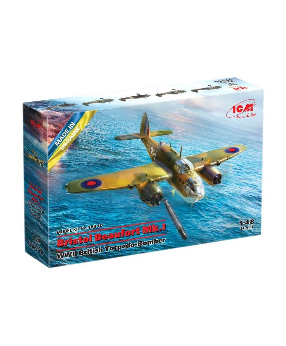 ICM modelis Bristol Beaufort Mk.I WWII British torpedo bomber 1/48