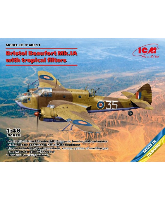 ICM modelis Bristol Beaufort Mk.IA 1/48