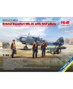 ICM modelis Bristol Beaufort Mk.IA with RAF pilots 1/48