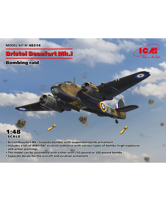 ICM modelis Bristol Beaufort Mk.I. 1/48