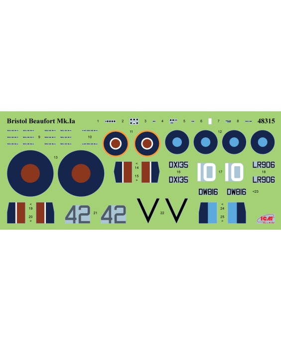 ICM modelis Bristol Beaufort Mk.IA 1/48