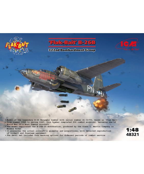 ICM modelis ‘Flak Bait’ B-26B 1/48 ICM modelis ‘Flak Bait’ B-26B 1/48